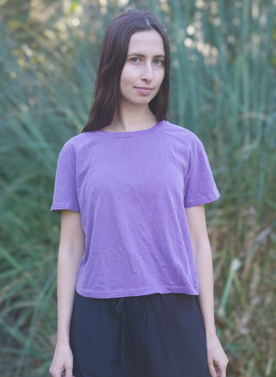 Sale | STATESIDE Cloud Jersey Short Sleeve Crew In Hyacinth