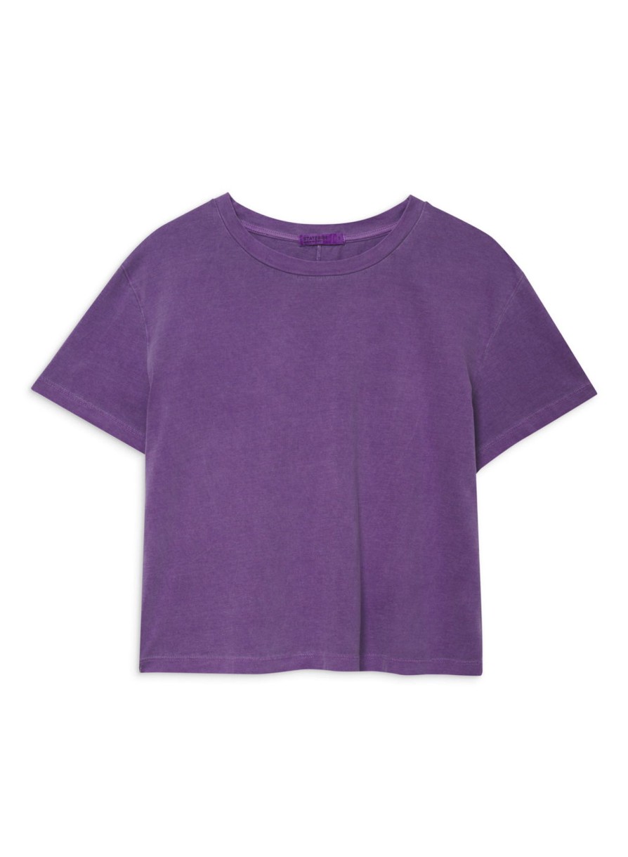 Sale | STATESIDE Cloud Jersey Short Sleeve Crew In Hyacinth