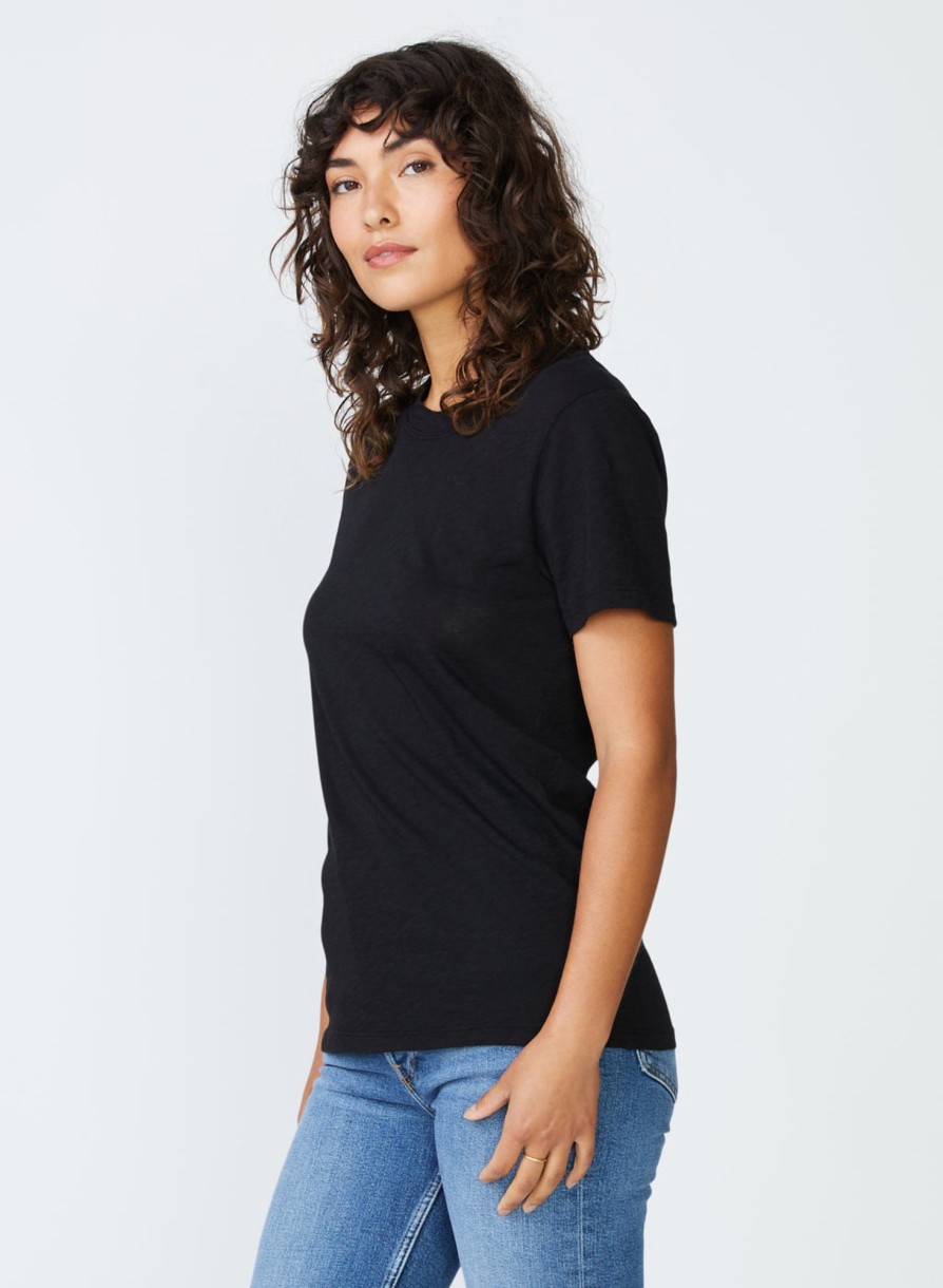 Essentials | STATESIDE Supima Slub Jersey Short Sleeve T-Shirt In Black