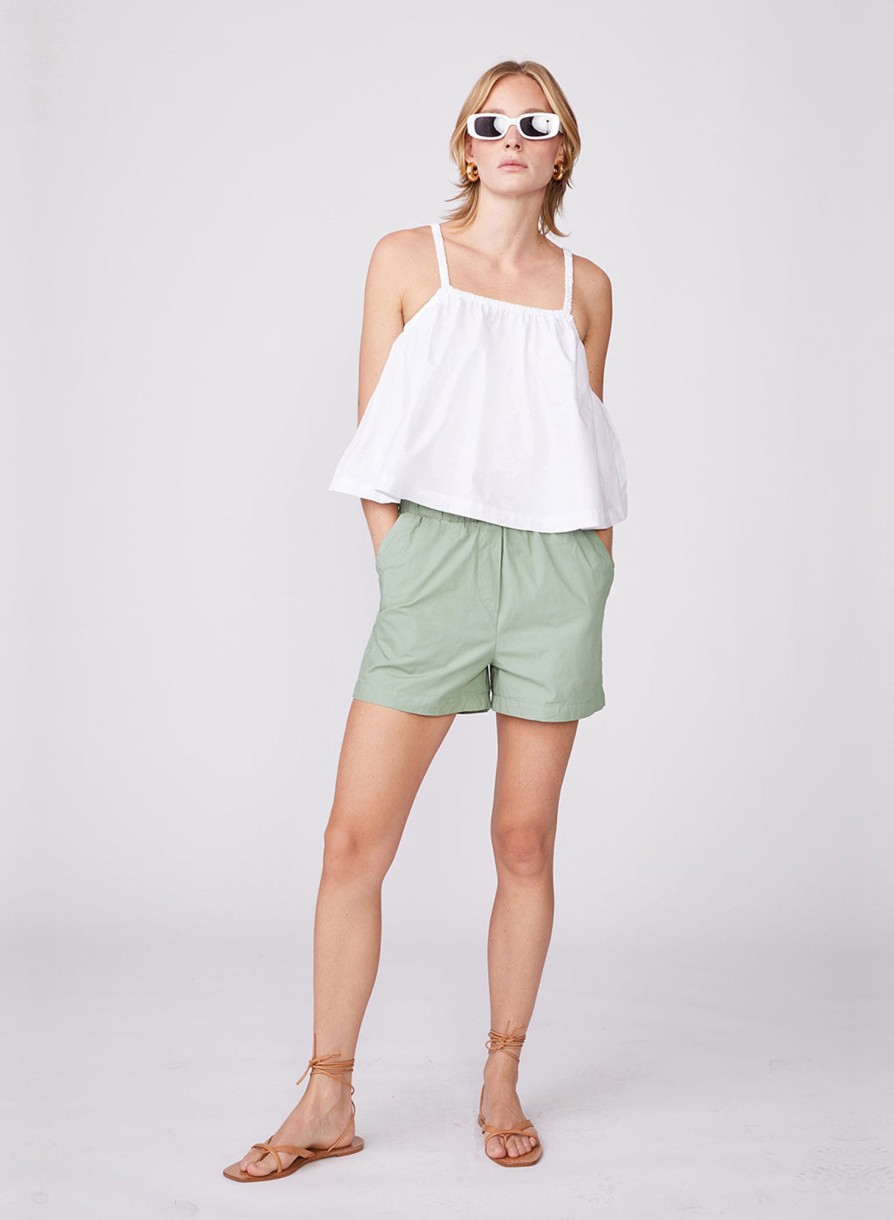 Fabric | STATESIDE Structured Poplin Swing Top In White