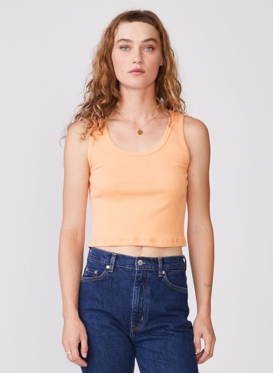 Tops | STATESIDE Stateside 2X1 Rib Classic Tank In Cantaloupe