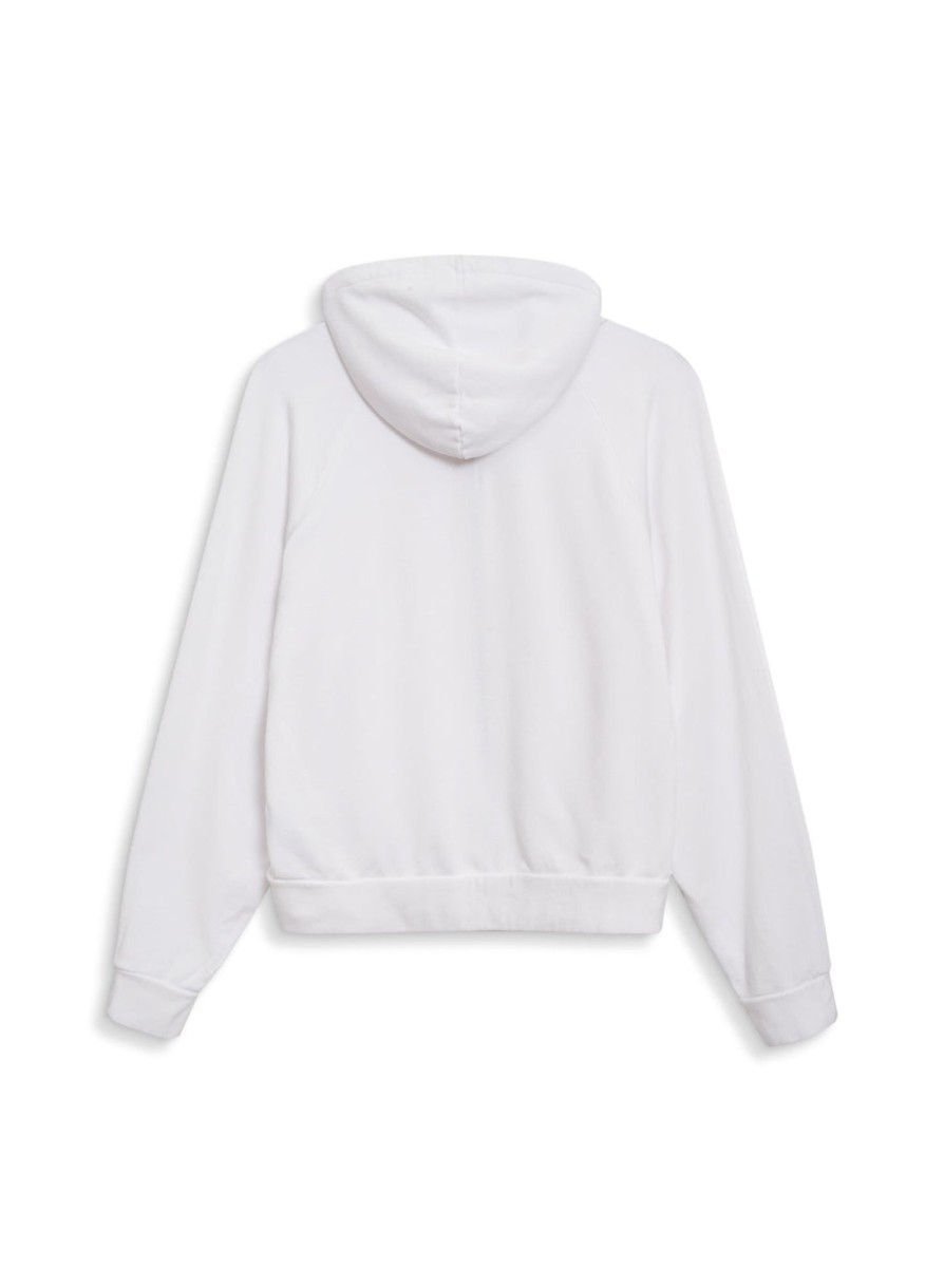 Tops | STATESIDE Softest Fleece Cropped Zip-Up Hoodie In White