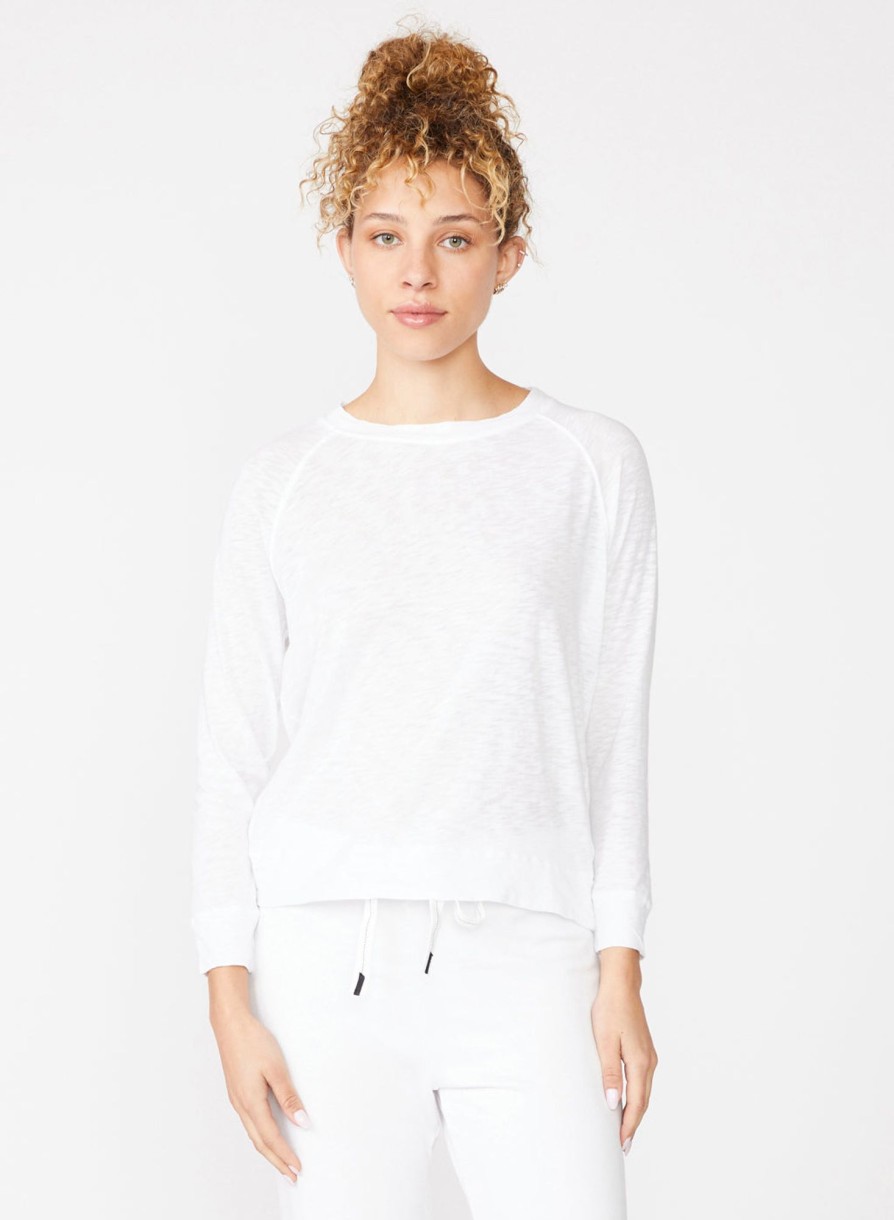 Tops | STATESIDE Supima Slub Jersey Sweatshirt Tee In White