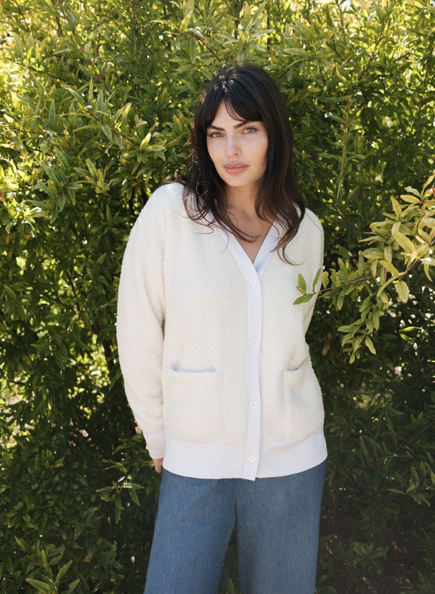 Sale | STATESIDE Double Faced Sherpa Oversized Cardigan In Cream