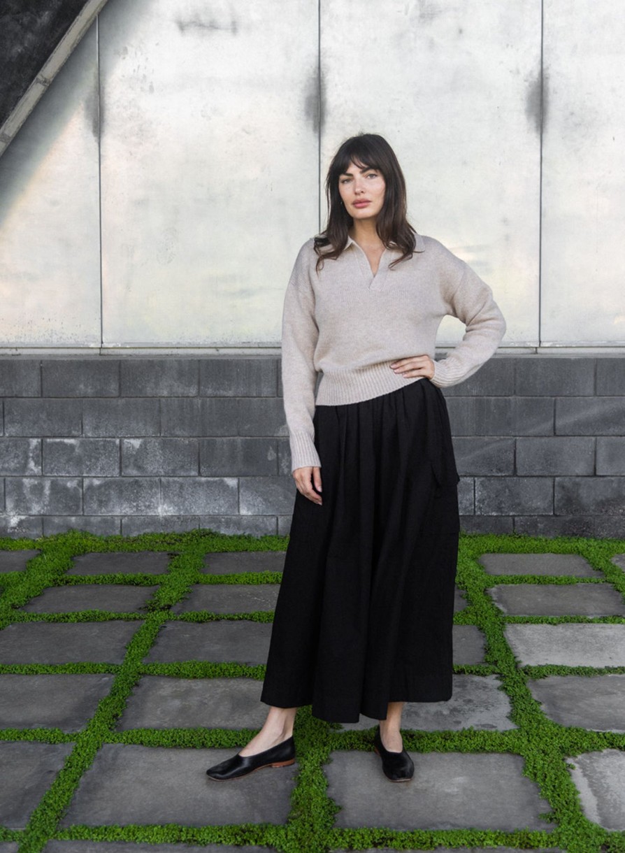 Sale | STATESIDE Structured Poplin Cargo Skirt In Black