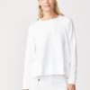 Tops | STATESIDE Softest Fleece Raglan Side Slit Sweatshirt In White