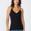 Tops | STATESIDE Supima Slub Jersey V-Neck Cami In Black