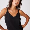 Fabric | STATESIDE Viscose Satin Cami In Black