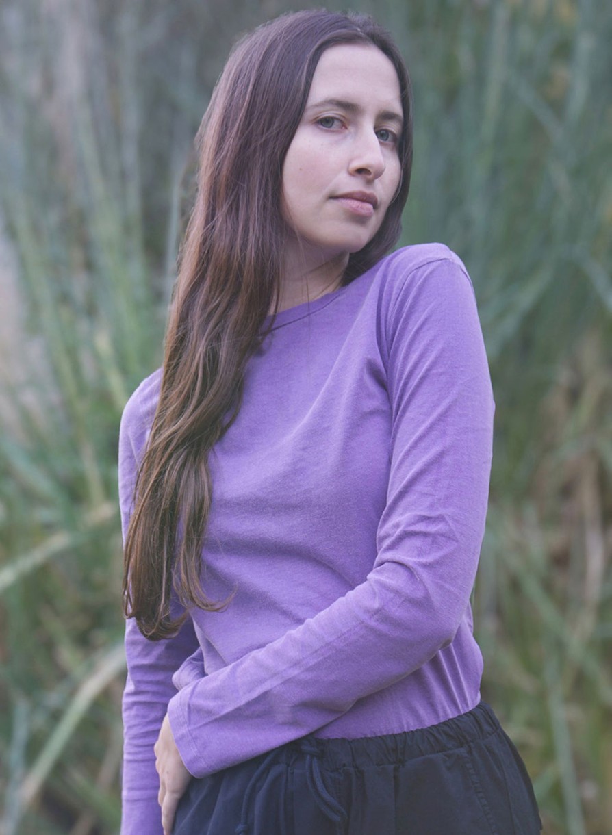 Tops | STATESIDE Cloud Jersey Long Sleeve Crew In Hyacinth