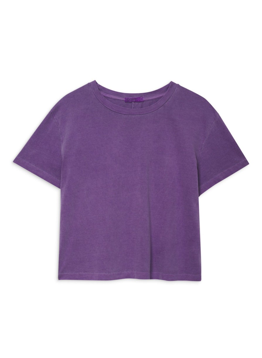 Tops | STATESIDE Cloud Jersey Short Sleeve Crew In Hyacinth