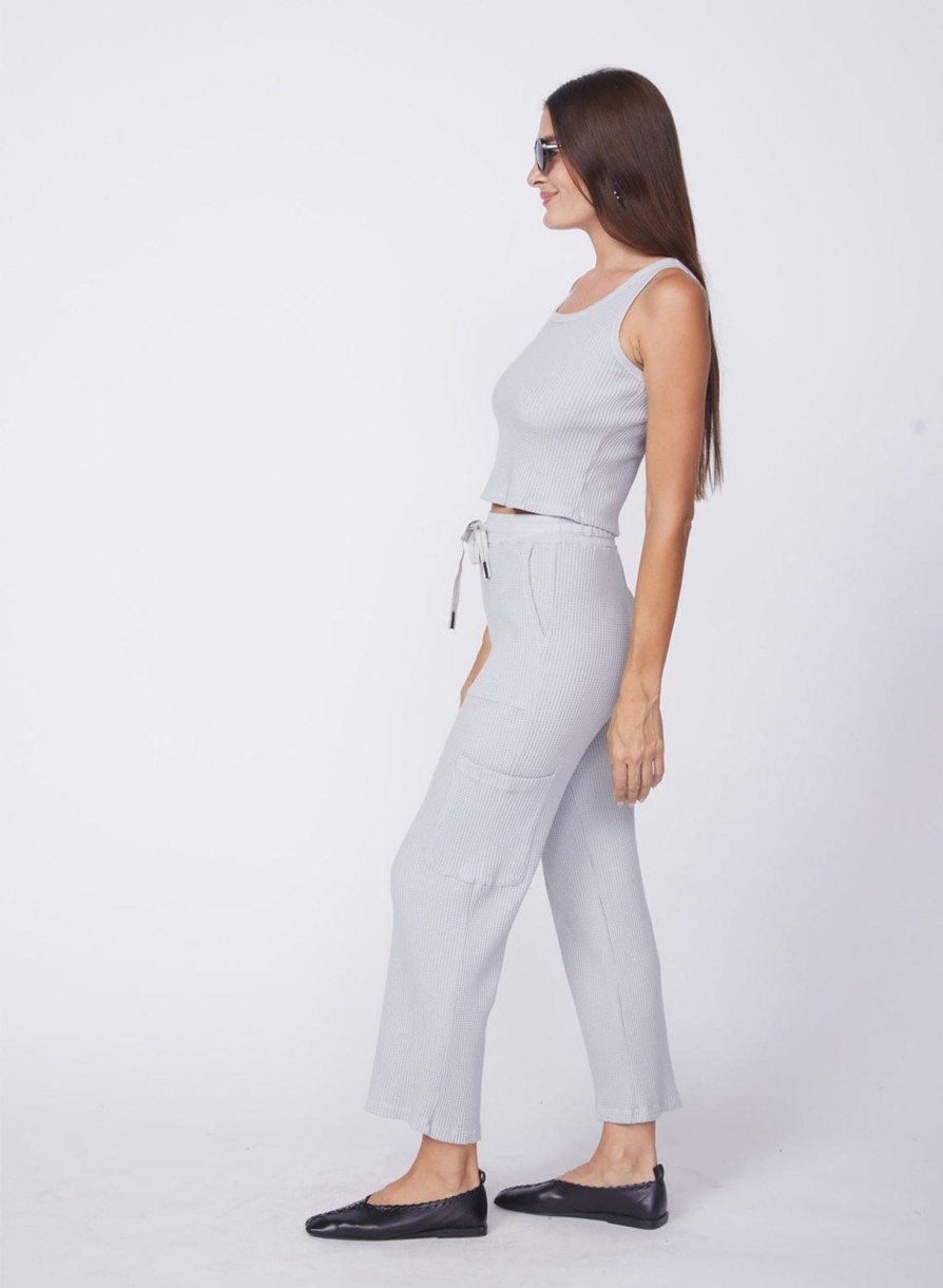 Fabric | STATESIDE Mini Luxe Thermal Cropped Pant In Harbour