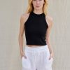 Fabric | STATESIDE Gauze Drawstring Short In White