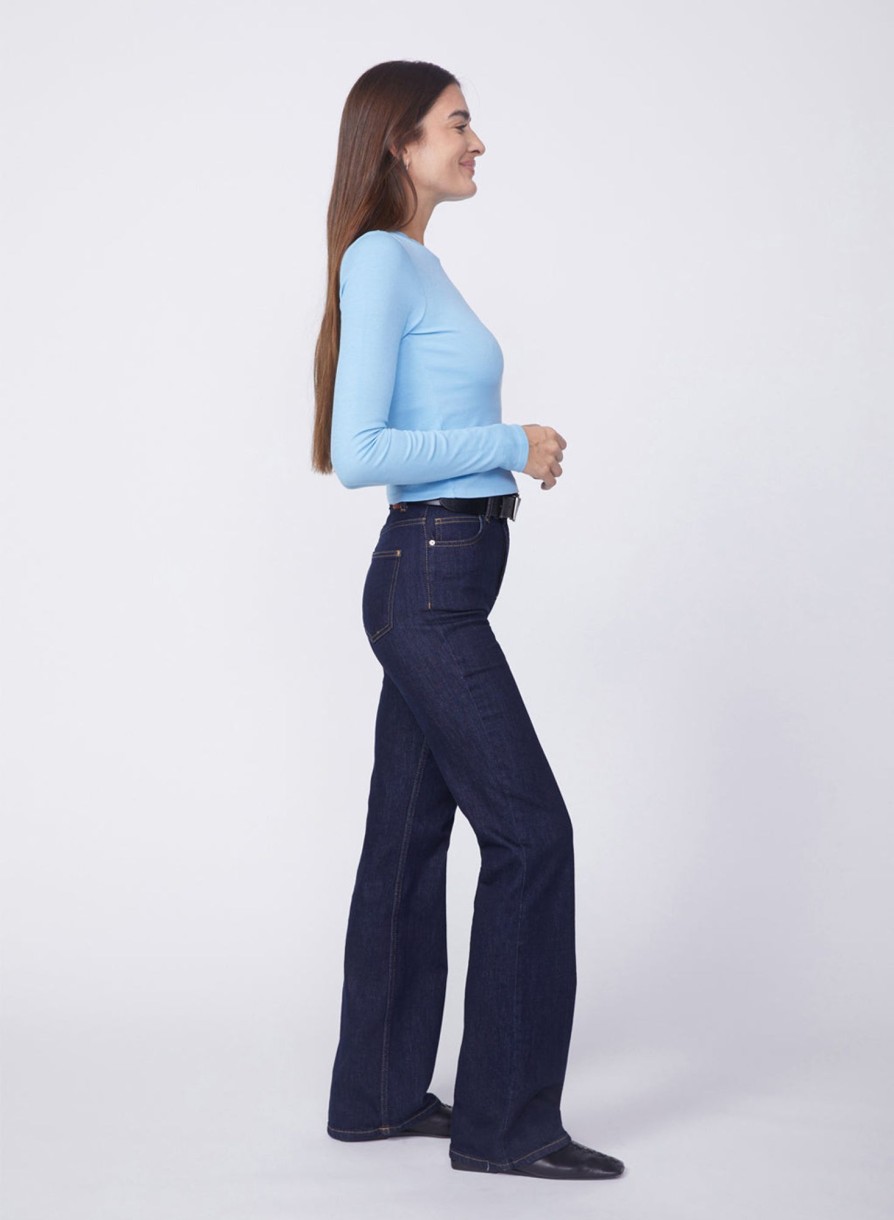 Tops | STATESIDE 2X1 Rib Long Sleeve Scoop Top In Olympic Blue