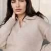 Sweaters | STATESIDE Cozy Cashmere Blend Johnny Collar Sweater In Camel