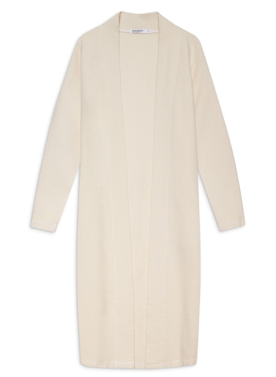 Sale | STATESIDE Horizontal Rib Duster In Cream