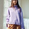 Tops | STATESIDE Cozy Cashmere Blend Turtleneck Sweater In Iris