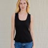 Fabric | STATESIDE Supima Slub Square Neck Tank In Black