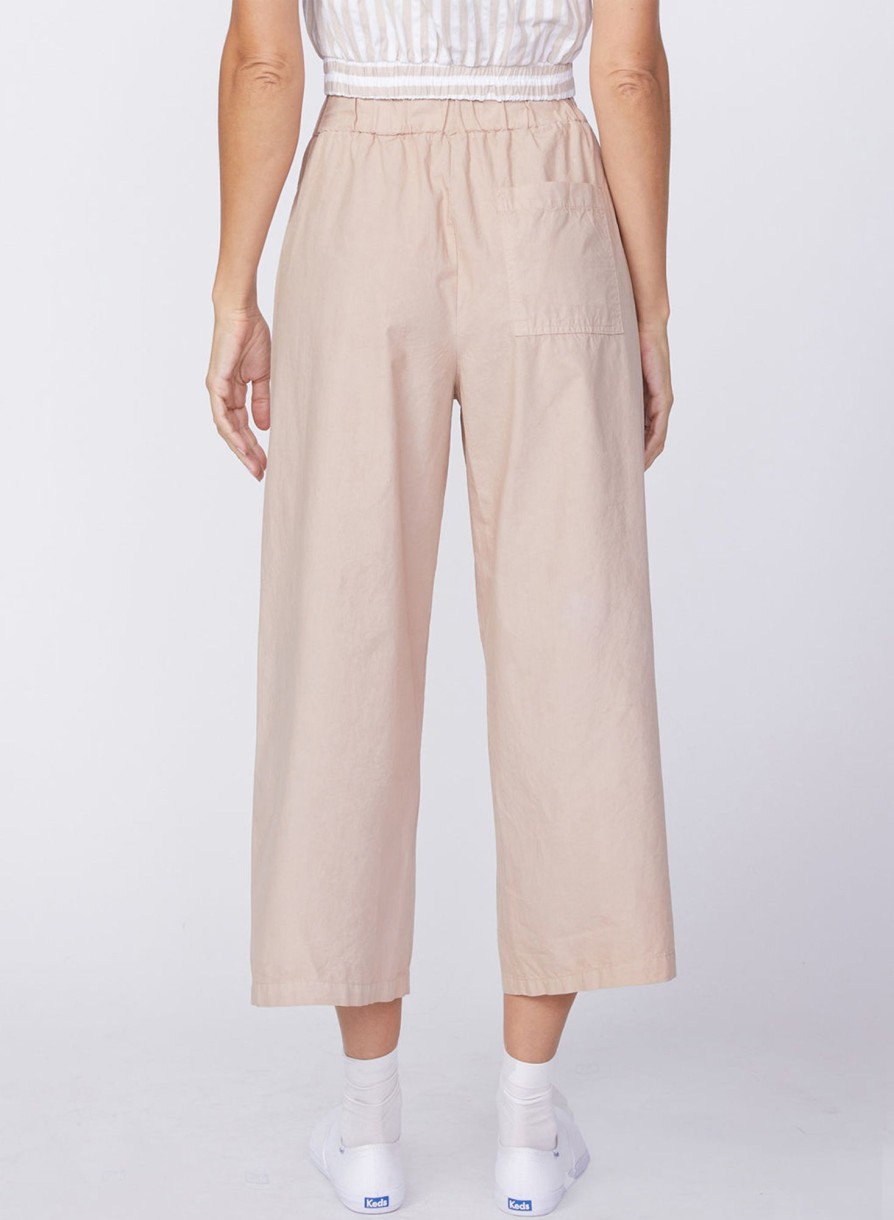 Bottoms | STATESIDE Fine Poplin Cropped Pant In Almond