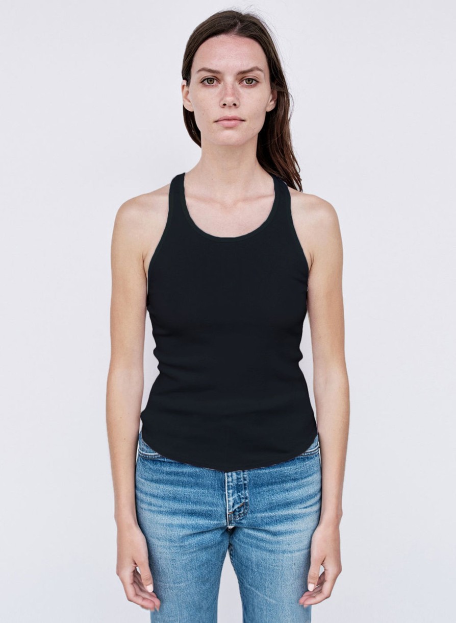 Essentials | STATESIDE Rib Racerback Tank In Black