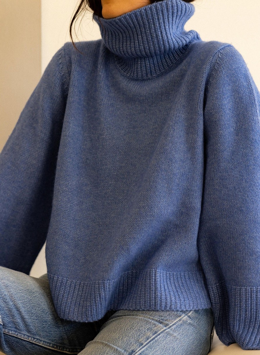 Sweaters | STATESIDE Cozy Cashmere Turtleneck Sweater In Powder Blue