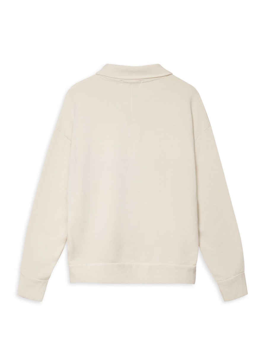 Tops | STATESIDE Softest Fleece Oversized Polo In Cream