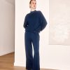 Fabric | STATESIDE Softest Fleece Trouser In New Navy