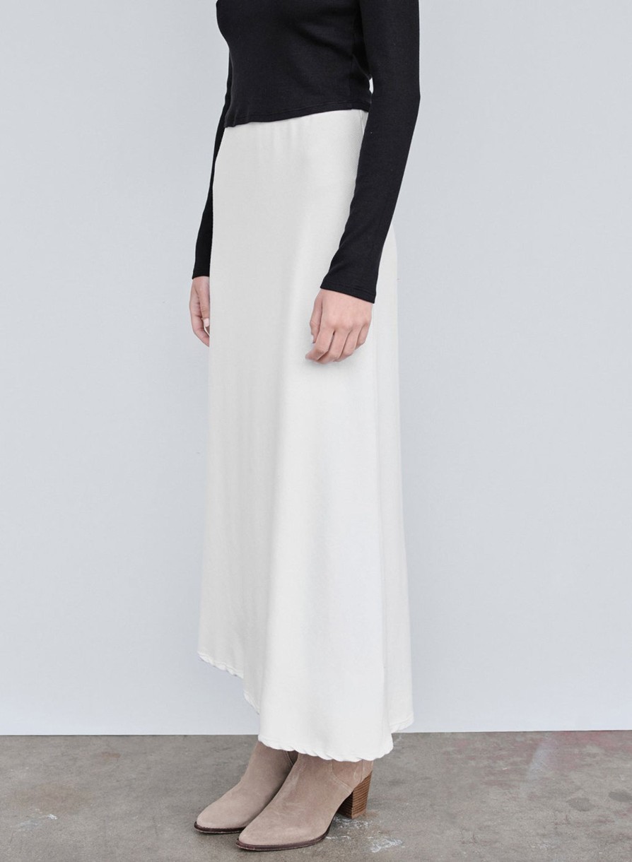 Fabric | STATESIDE Rib Bias Cut Skirt In Cream