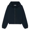 Sweats | STATESIDE Softest Fleece Crop Zip Hoodie In New Navy