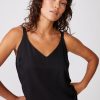 Tops | STATESIDE Viscose Satin Cami In Black