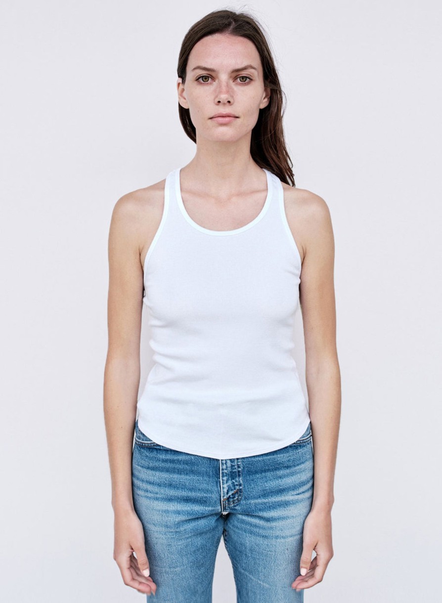 Essentials | STATESIDE Rib Racerback Tank In White