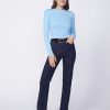 Fabric | STATESIDE 2X1 Rib Long Sleeve Scoop Top In Olympic Blue