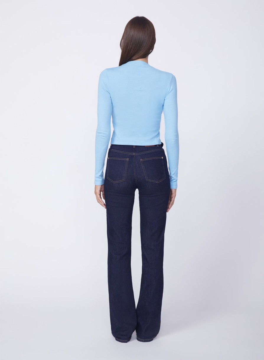 Fabric | STATESIDE 2X1 Rib Long Sleeve Scoop Top In Olympic Blue