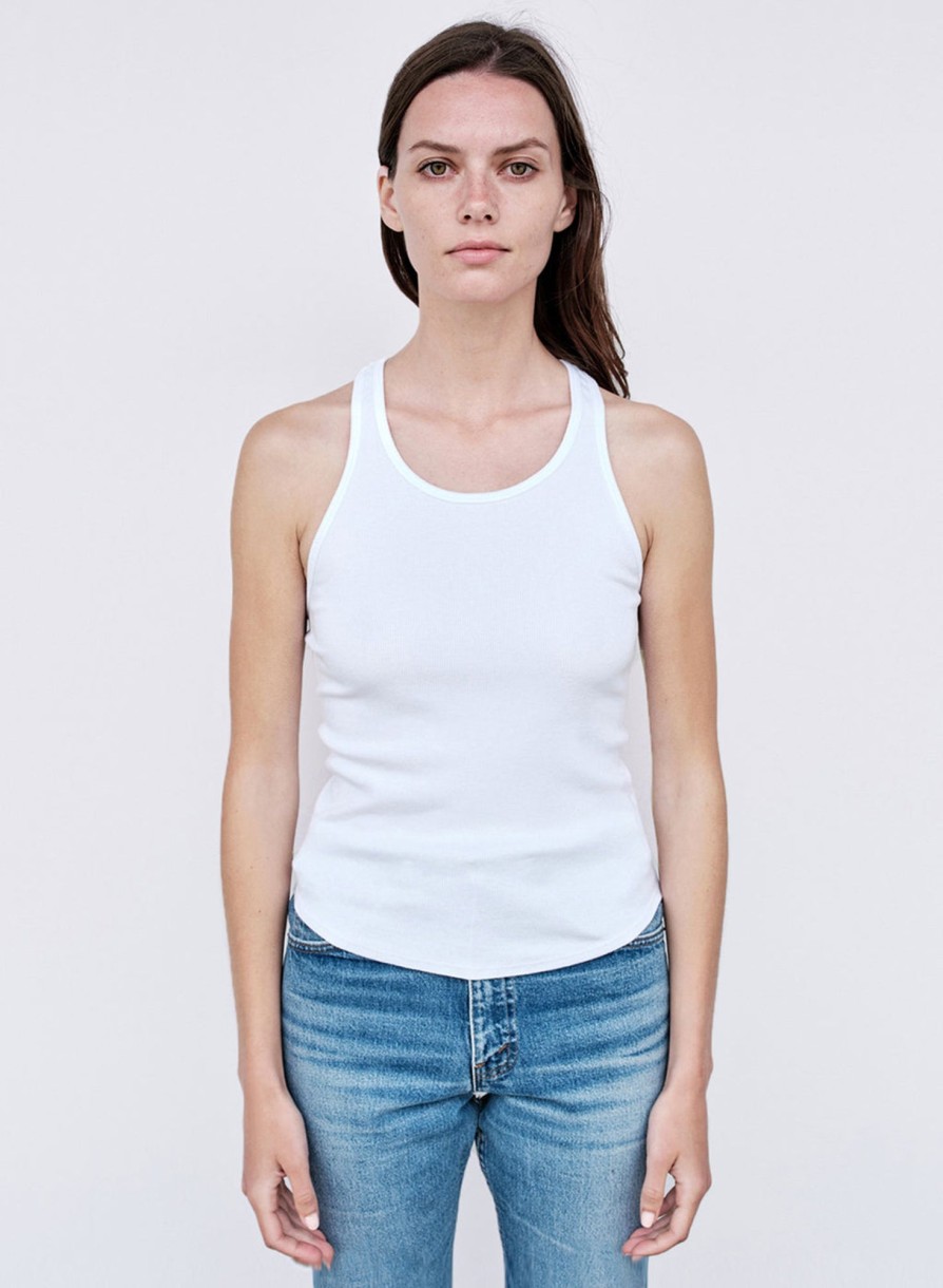 Fabric | STATESIDE Rib Racerback Tank In White