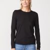 Tops | STATESIDE Supima Slub Jersey Long Sleeve Crew In Black