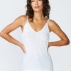 Fabric | STATESIDE Supima Slub Jersey V-Neck Cami In White